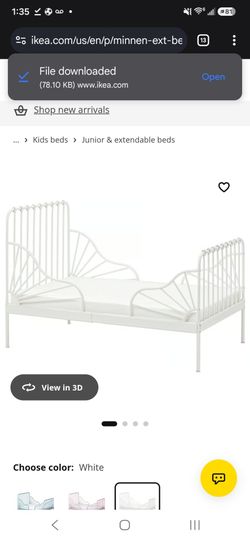 IKEA MINNEN Extendable Kids Bed Frame White