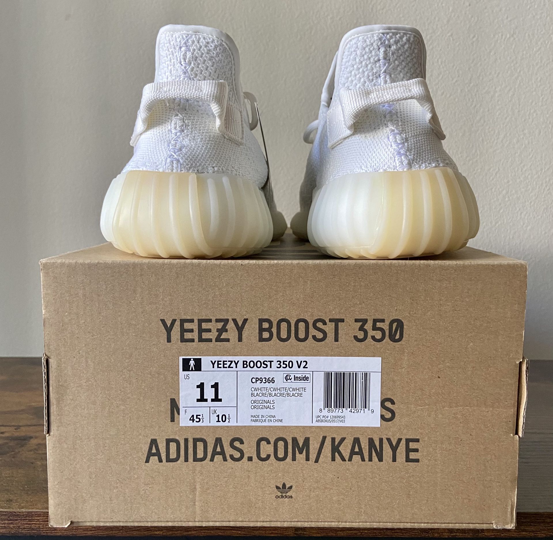Adidas Yeezy Boost 350 V2 (Cream/Triple White) - Size 11