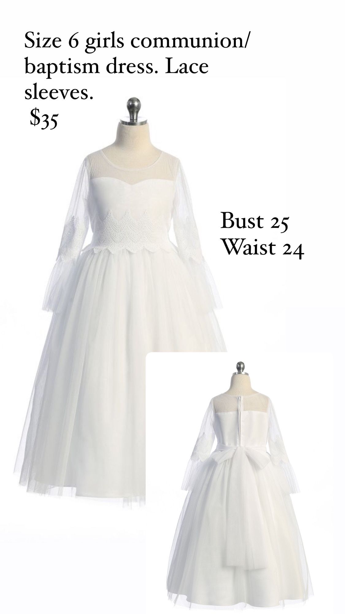 Baptism Communion Dress Size 6