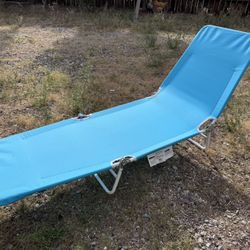 Mainstays Folding Adjustable Back Fabric Beach Lounger, Turquoise