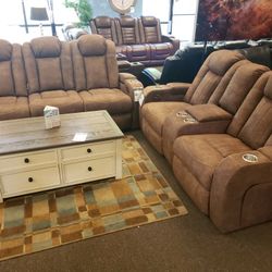 PWR RECLINING SOFA AND LOVESEAT SET