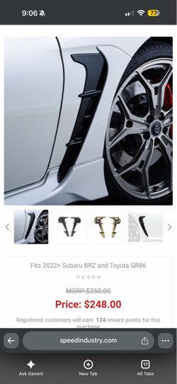 Gr86/BRZ TRD GR Fender Duct Fins