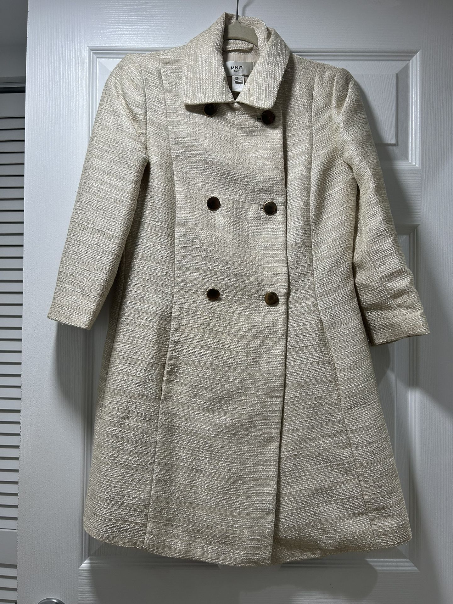 Mango Herringbone suit coat size XS sand color