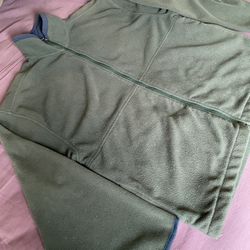 Fleece Fall Light Winter Jacket - Olive Green - Unisex - Small-medium