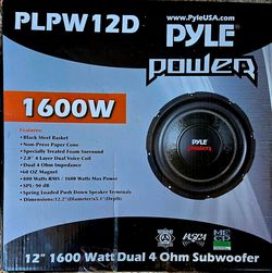 Pyle 1600 W dual voice coil 12 inch subwoofer