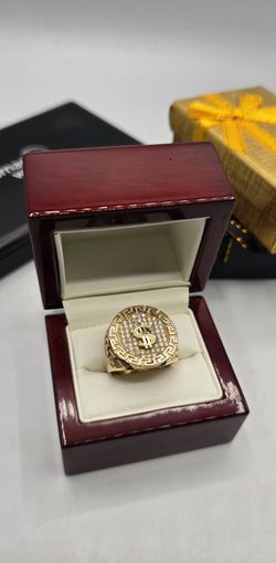 Solid 10k Gold Moneysign Greek Ring Anillo Estilo Griego En Oro 10kt Solido