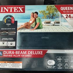 BRAND NEW INTEX Dura-Beam Deluxe Queen Airbed 24in High w Internal Pump
