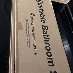 Adjustable bathroom shelf