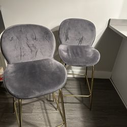  Set of 2 Gray Bar Chairs