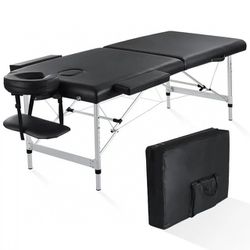 Massage Table Portable Wide 84 Inch Massage Bed SPA Lash Bed Tattoo Bed Height Adjustable 2 Folding Aluminum Maximum Weight Capacity 496LB