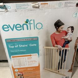 Even Flo Top Of Stairs Baby Gate Up To 48” Wide 