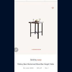 High Quality Pottery Barn Bar Table 2 Available  $225  Each