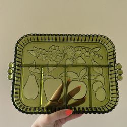 Vintage Indiana Glass Fruit Serving Platter