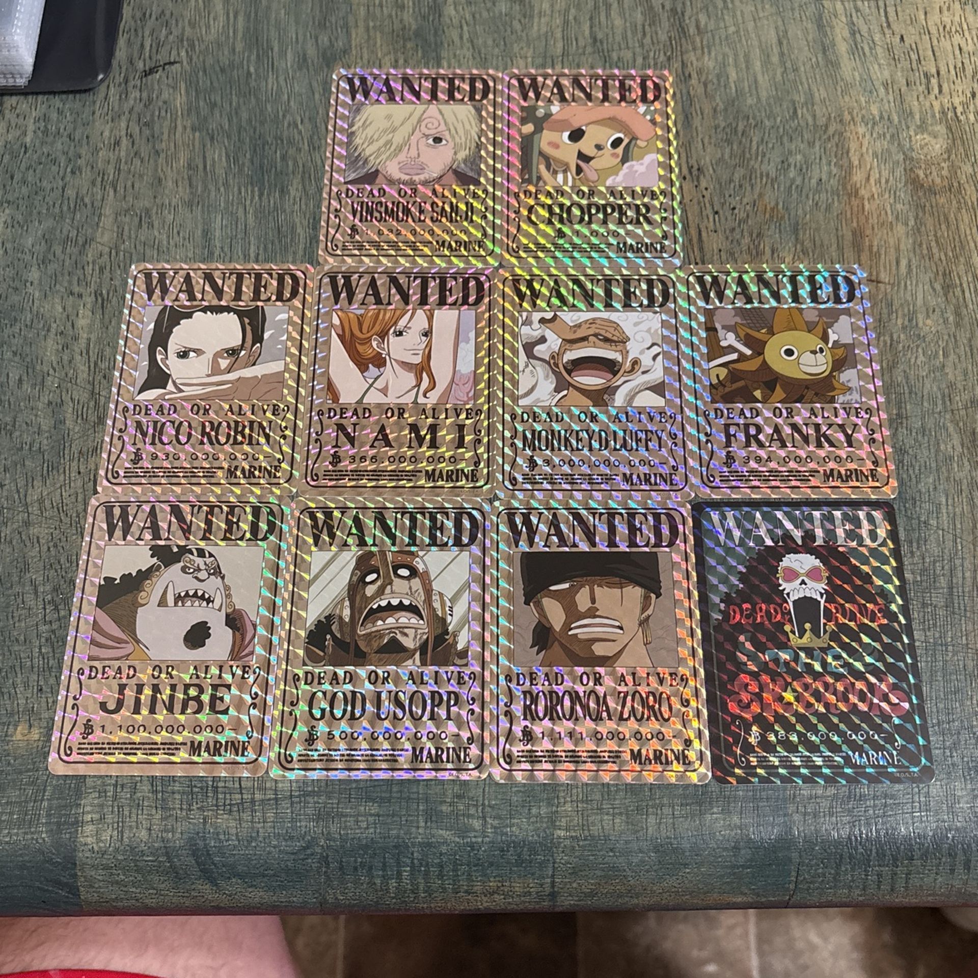 One Piece Wanted Stickers 10 Total