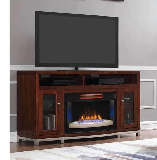 Wesleyan TV Stand for TVs up to 70″ with Electric Fireplace for Sale in