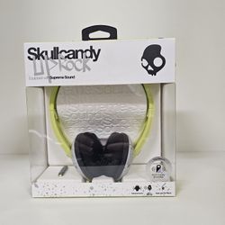 Brand New - Skullcandy Supreme Sound Uprock Corded Mic Headphone in Neon Yellow