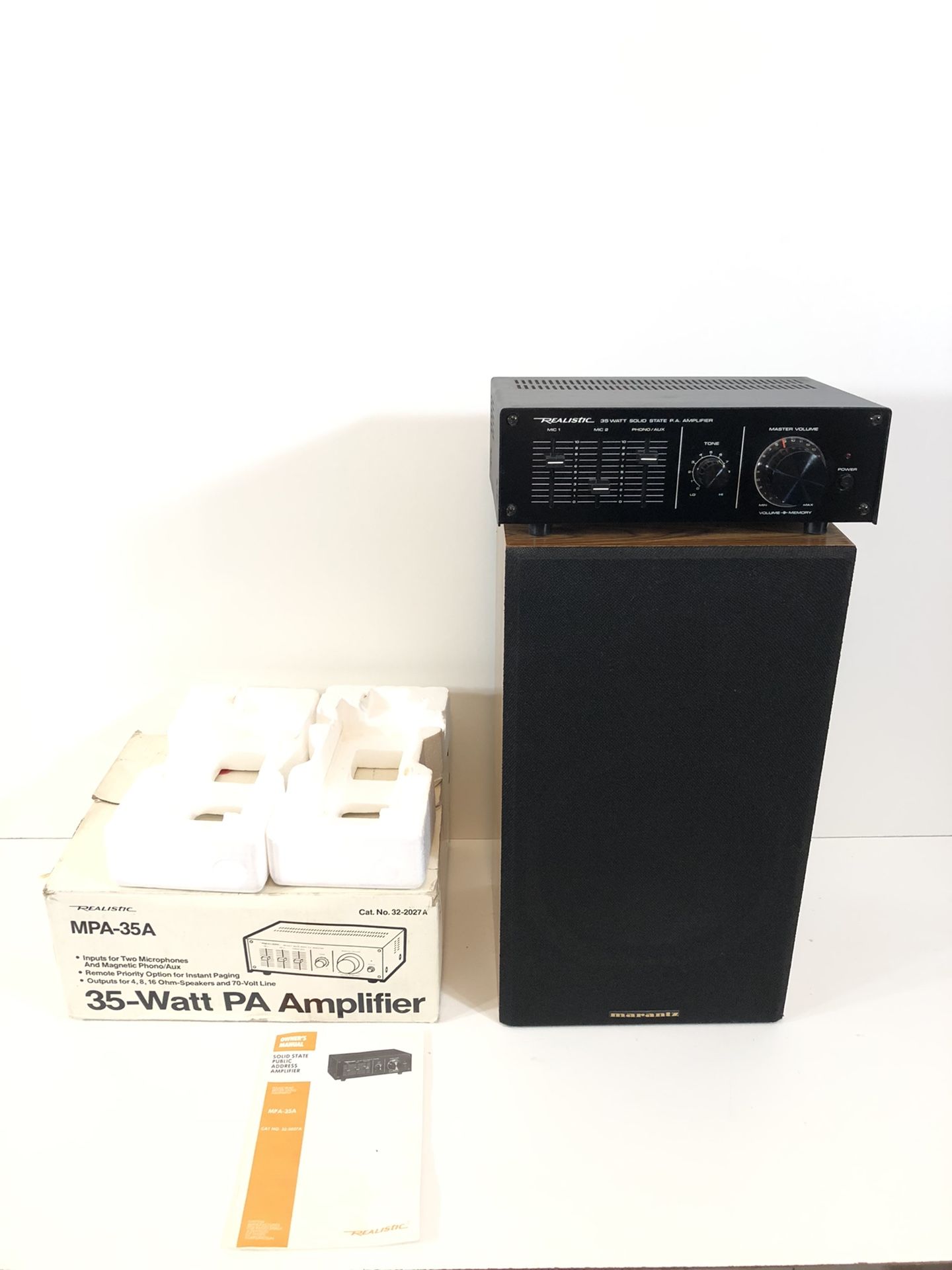 Marantz Speaker With Realistic Phono/Aux P.A. Amp