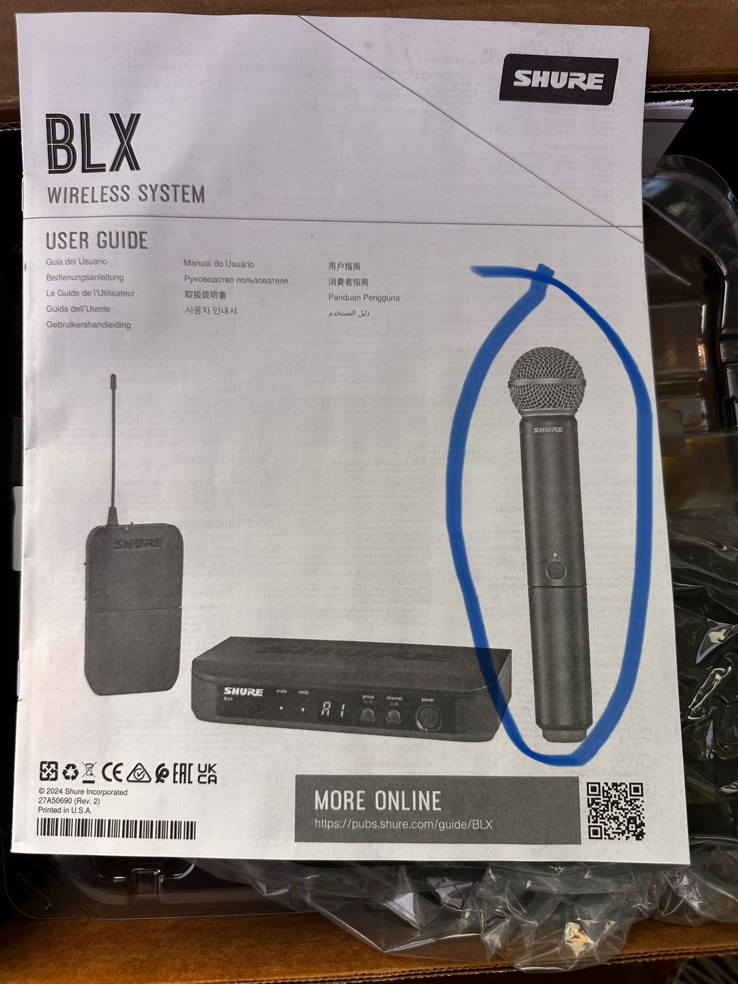 Blx Wireless System Missing Microphone Everything Else Included Shure Blx 4 And Shure Blx 1 Bodypack Transmitter New In Box.
