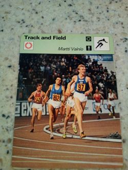 Vintage 1979 sportscaster track and field/ martti vainio/ the fourth finish " v"/ Olympic collector card # 79-14