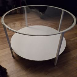 Glass Coffee Table with Bottom Shelf