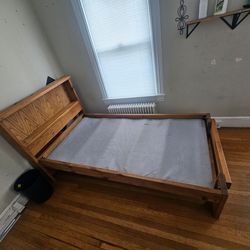 Wood twin bed