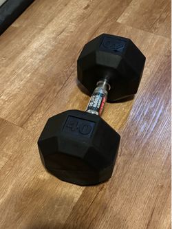 40 pound rubber dumbbell (new)