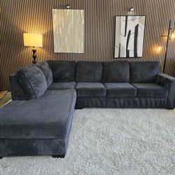 Ashley Sleeper Sectional "Hide-A-Bed" With Memory Foam Mattress Sofa Light Gray 2 Piece