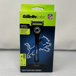 Gillette Labs Special NFL Lions Edition Shaving Razor for Men 1 Handle, 4 Razor Blade Refills