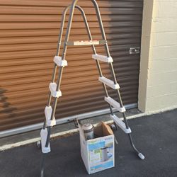Pool ladder and filter