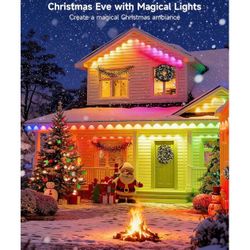 Permanent Outdoor Lights for House, 100FT with 60 RGBCW LEDs for Christmas, Daily and Holiday Lighting, Eave Lights for Outdoor Decorations, IP67 Wate