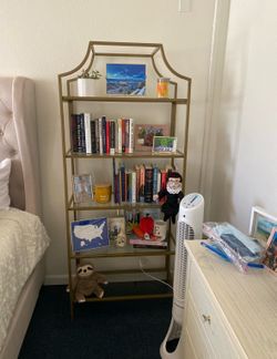 Gold bookshelf