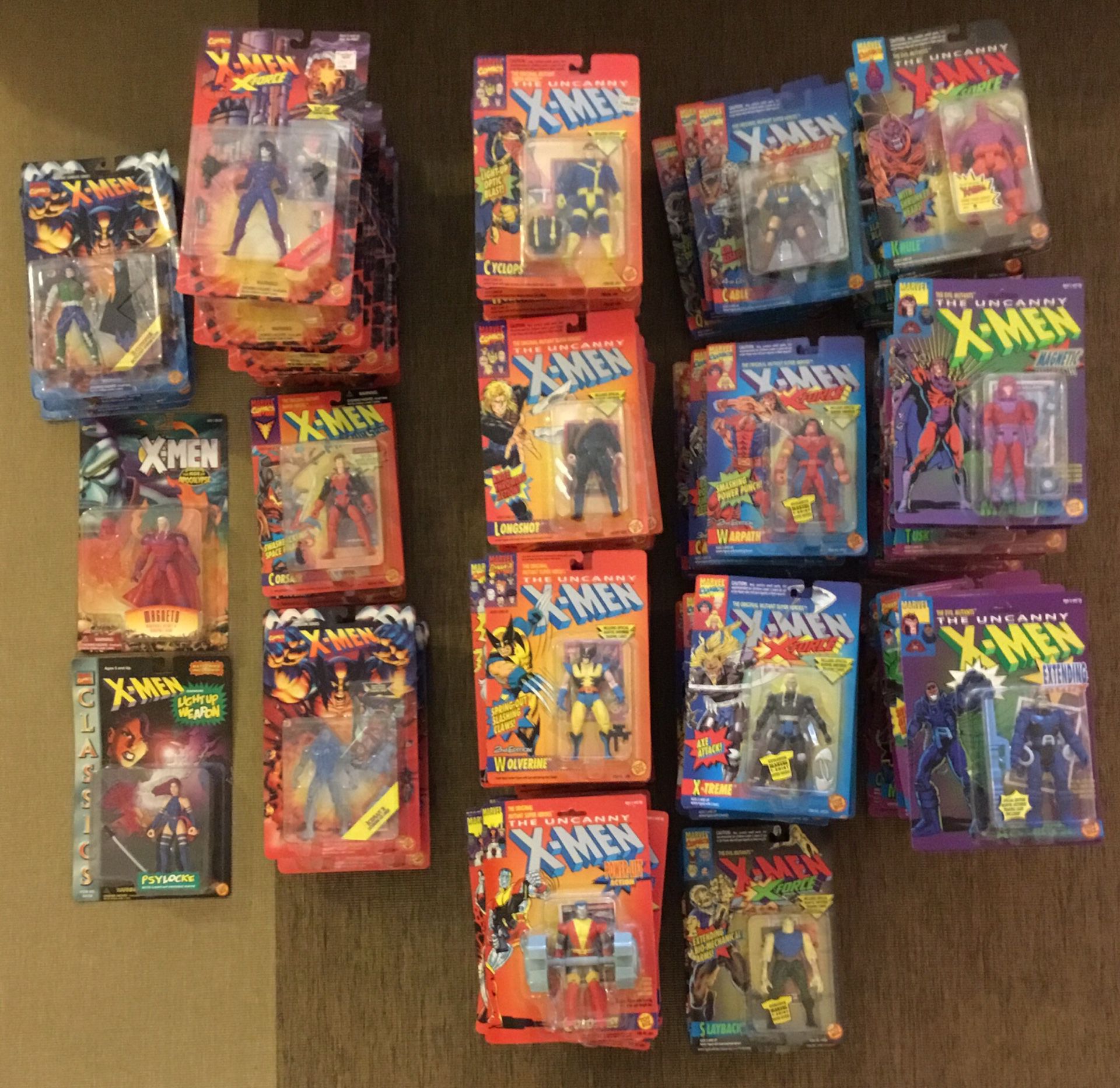 Large collection of Toy Biz X-Men & X-Force figures from early 90’s