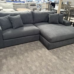 Big Oversized Fluffy Black Sectional 