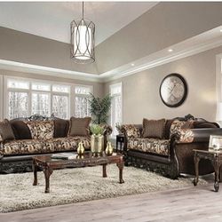 Brand New Brown/Gold Sofa and Loveseat Set - Made In USA 🇺🇸 