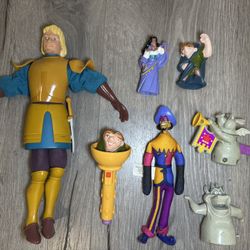 Vintage 1990s Disney Hunchback of Notre Dame Toy Figures Lot (7 Pieces)