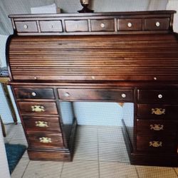 Ethan Allen 1970's Roll Top Desk
