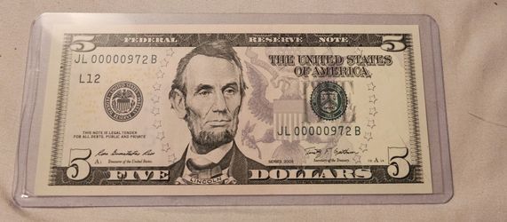 $5 Low Serial Number 