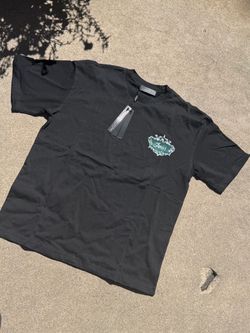AMIRI Black T-Shirt with Teal Crest Logo