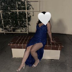 Royal Blue Prom Dress/Formal Dress With Slit 