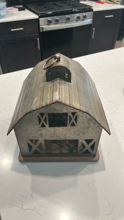 Farmhouse Metal Barn Lantern Decor – Rustic Candle Holder