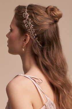 BHLDN rose gold Swarovski crystal halo crown