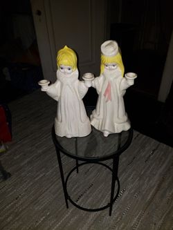 Procelin Mother, Daughter Candel Holers