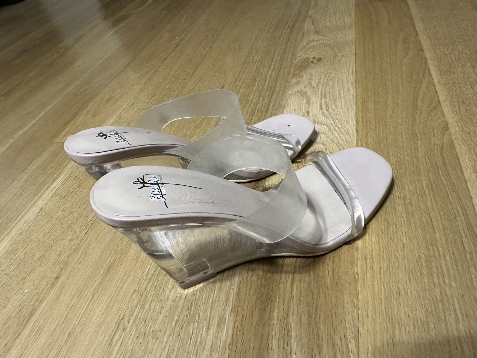 Clear Wedge Heels Size 7.5 Woman Shoes