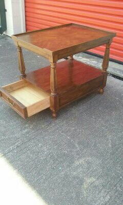 Solid wood end table