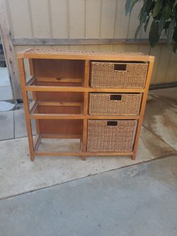 Wicker drawer unit