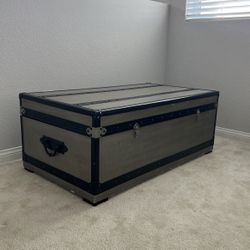 Wood Chest - Gray, Silver & Black 