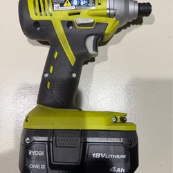 Ryobi P234G 18-Volt Lithium-Ion Cordless Impact Driver (With Battery)