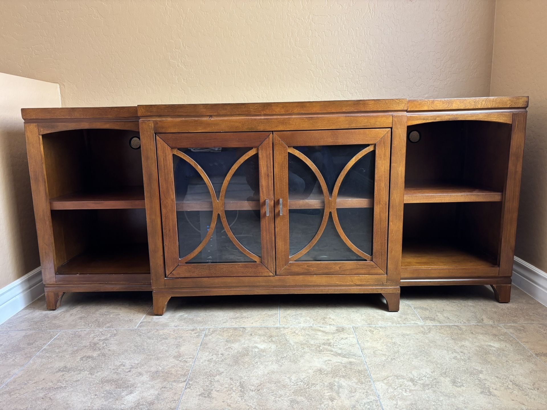 Solid Wood TV Stand Entertainment Center Measures W70” H30” D21”