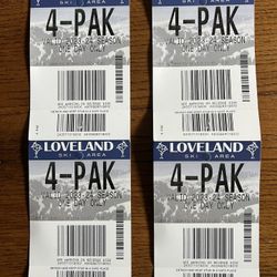 3 Loveland Ski Area Lift Tickets 