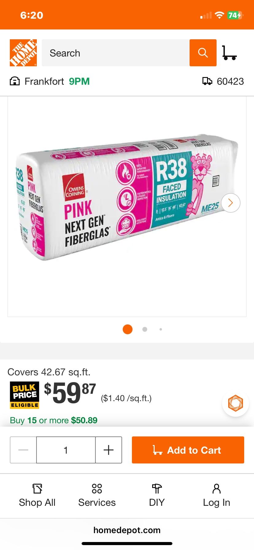 4 Full Batts Of Insulation